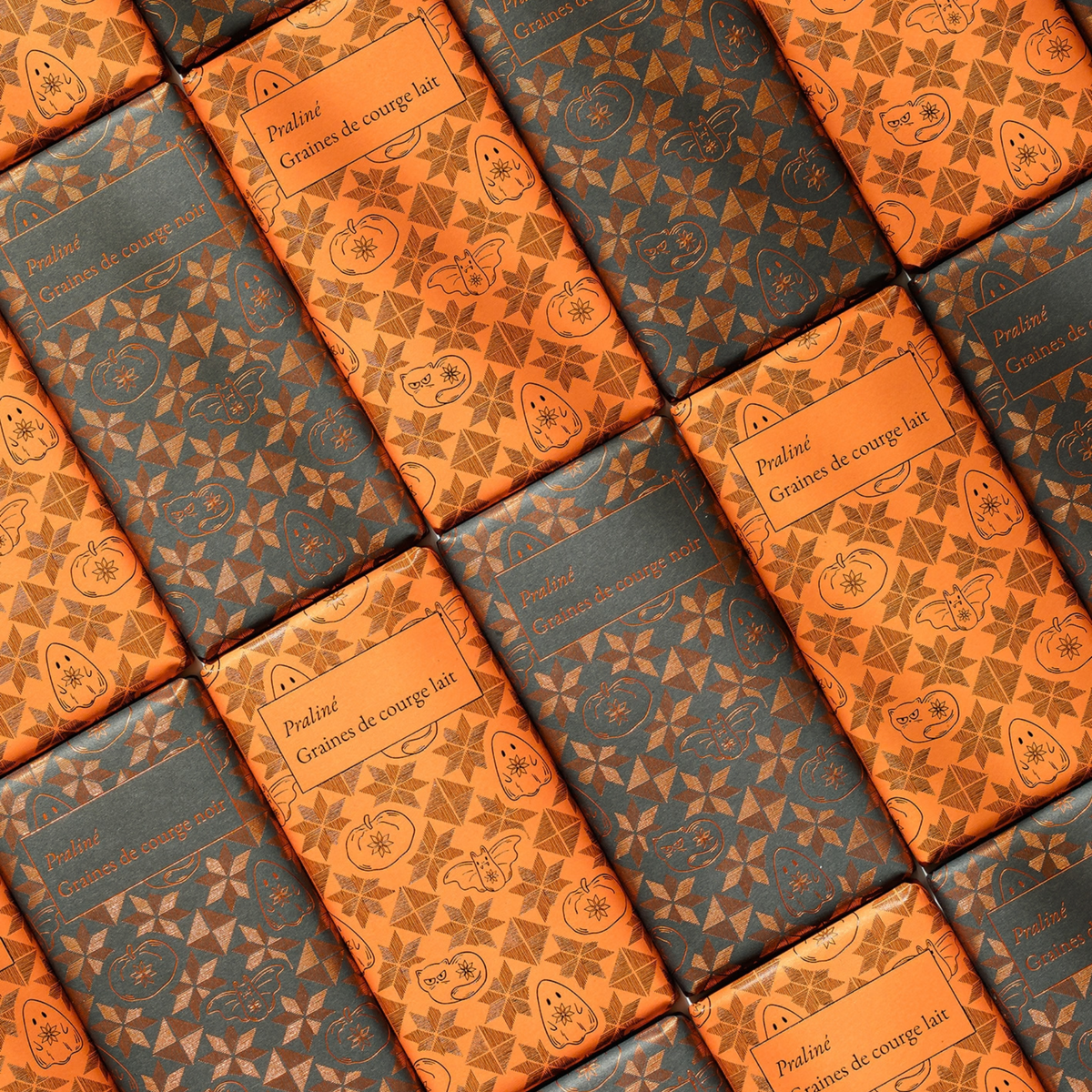 Tablette chocolat praliné graine de courge lait