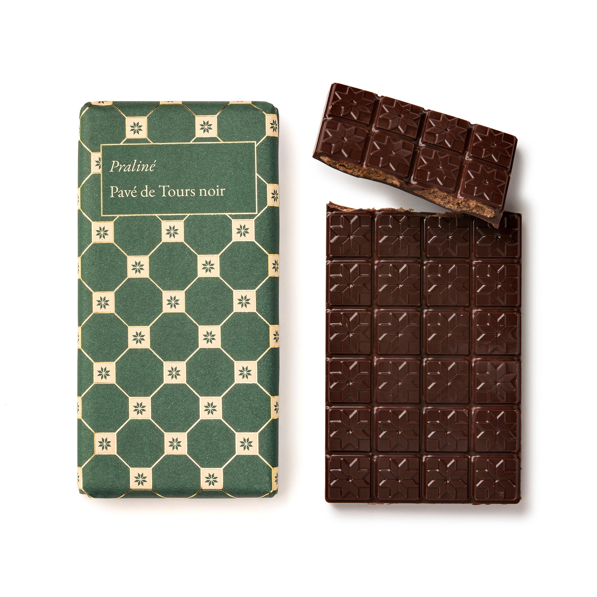 Tablette chocolat praliné feuilleté noir