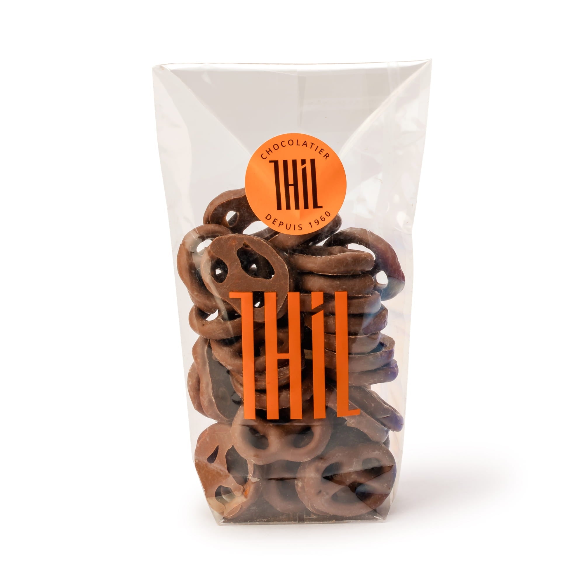 Bretzels enrobés de chocolat au lait